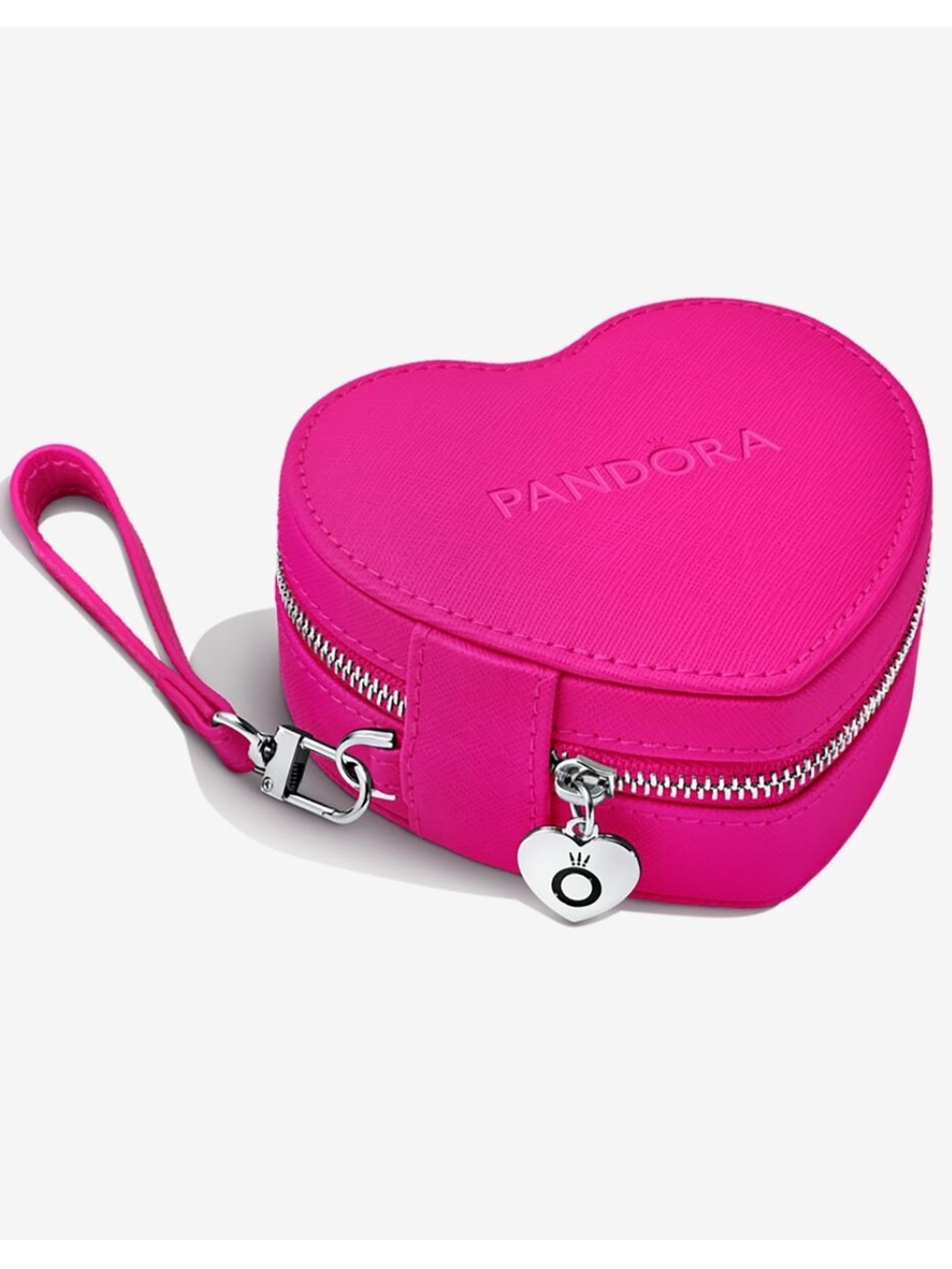 NWT Pandora Heart Shaped Jewellery Box, Hot Pink